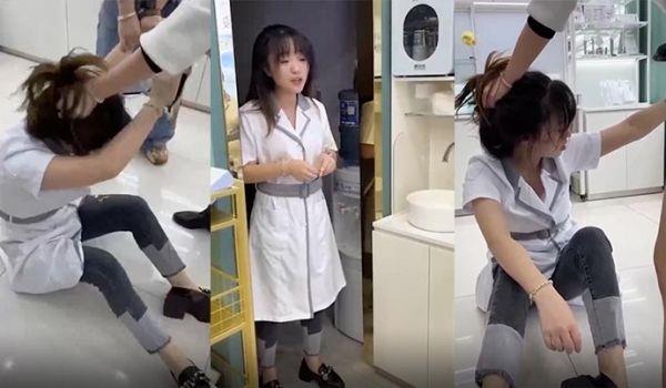 网曝热门事件化妆品专卖店的小三被打_衣服都扒奶子都露出来了太暴力_骑着凑_别说还挺漂亮