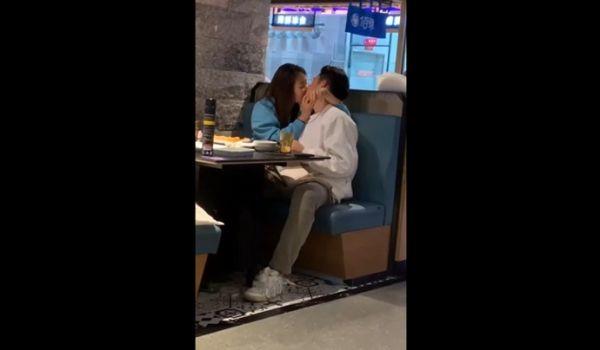 大庭广众直接亲