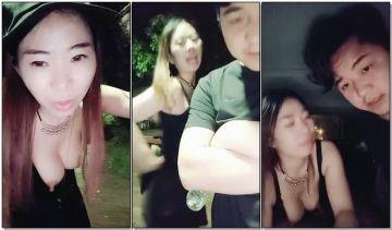 非常风骚的少妇和友深夜在户外露出口交回到车里车震啪啪十分淫荡。