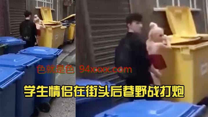 学生情侣在街头后巷野战打炮