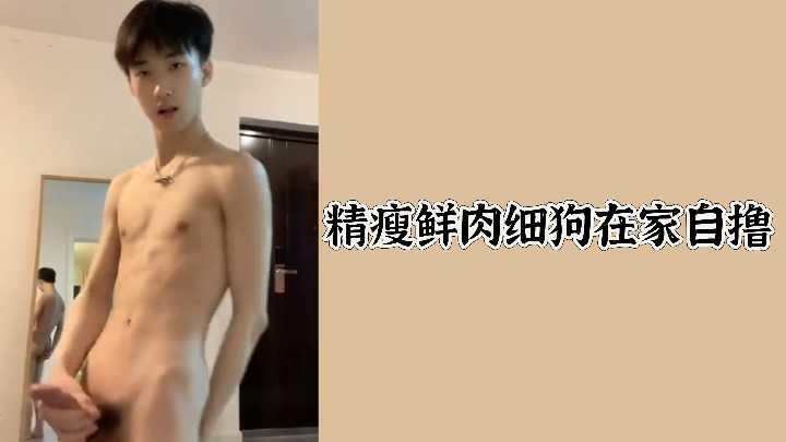 精瘦鲜肉细狗在家疯狂撸管！瘦削肉体激情自慰超诱人